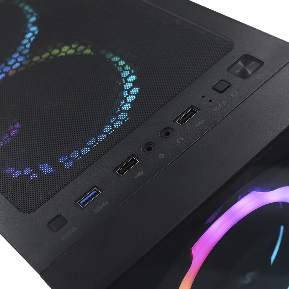 Gabinete Gamer Ninja Chiyome, Mid Tower, Vidro Temperado, ATX, Black, Sem Fonte, Com 6 Fans Gamer Ninja Fuuton