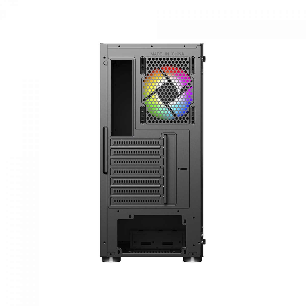 Gabinete Gamer Ninja Cloud, Mid Tower, Vidro Temperado, ATX, Black, Sem Fonte, Com 4 Fans Rainbow