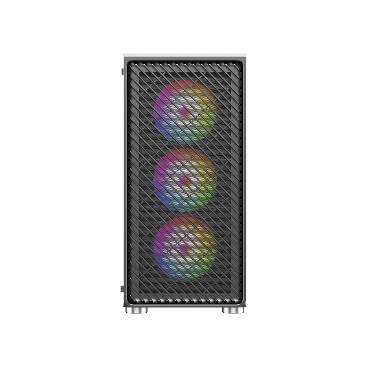 Gabinete Gamer Ninja Cloud, Mid Tower, Vidro Temperado, ATX, Black, Sem Fonte, Com 4 Fans Rainbow
