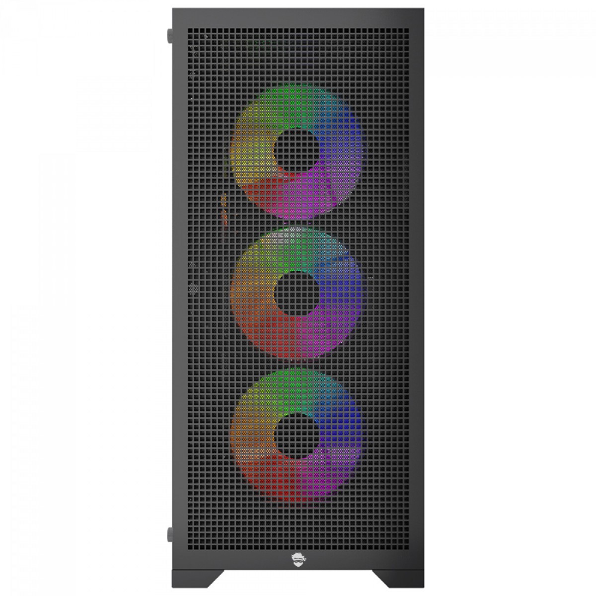 Gabinete Gamer Ninja Kurama, Mid Tower, Vidro Temperado, ATX, Sem Fonte, Com 4 Fans Rainbow, Preto, GN-CS-KRMTB4F