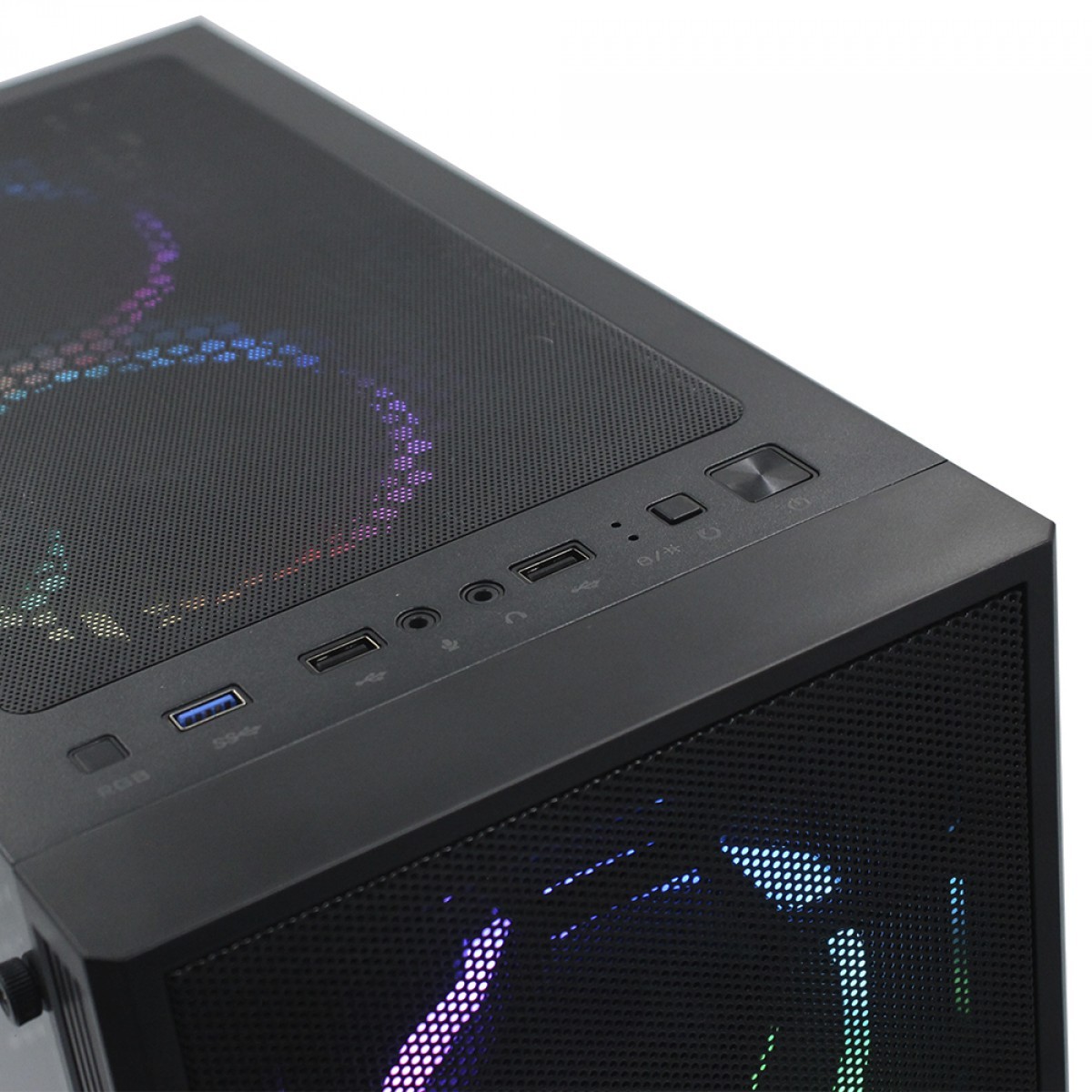Gabinete Gamer Ninja Nagato, Mid Tower, Vidro Temperado, ATX, Black, Sem Fonte, Com 6 Fans Gamer Ninja Fuuton White