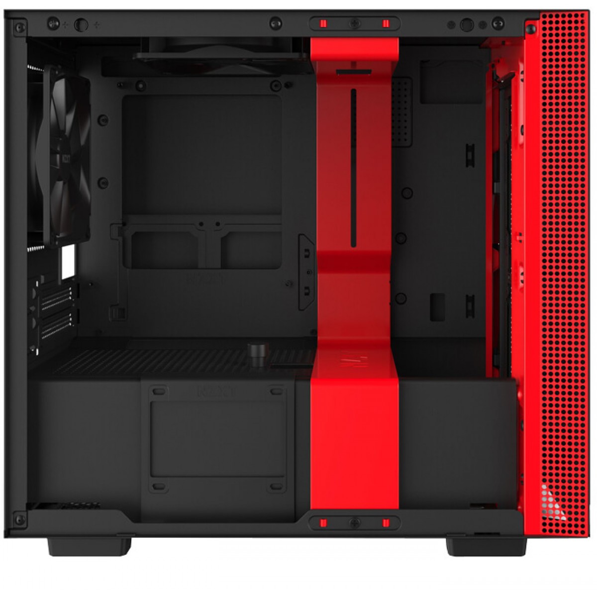 Gabinete Gamer NZXT H210i, Mini Tower, Vidro Temperado, Red, Sem Fonte, Com 2 Fans, CA-H210I-BR