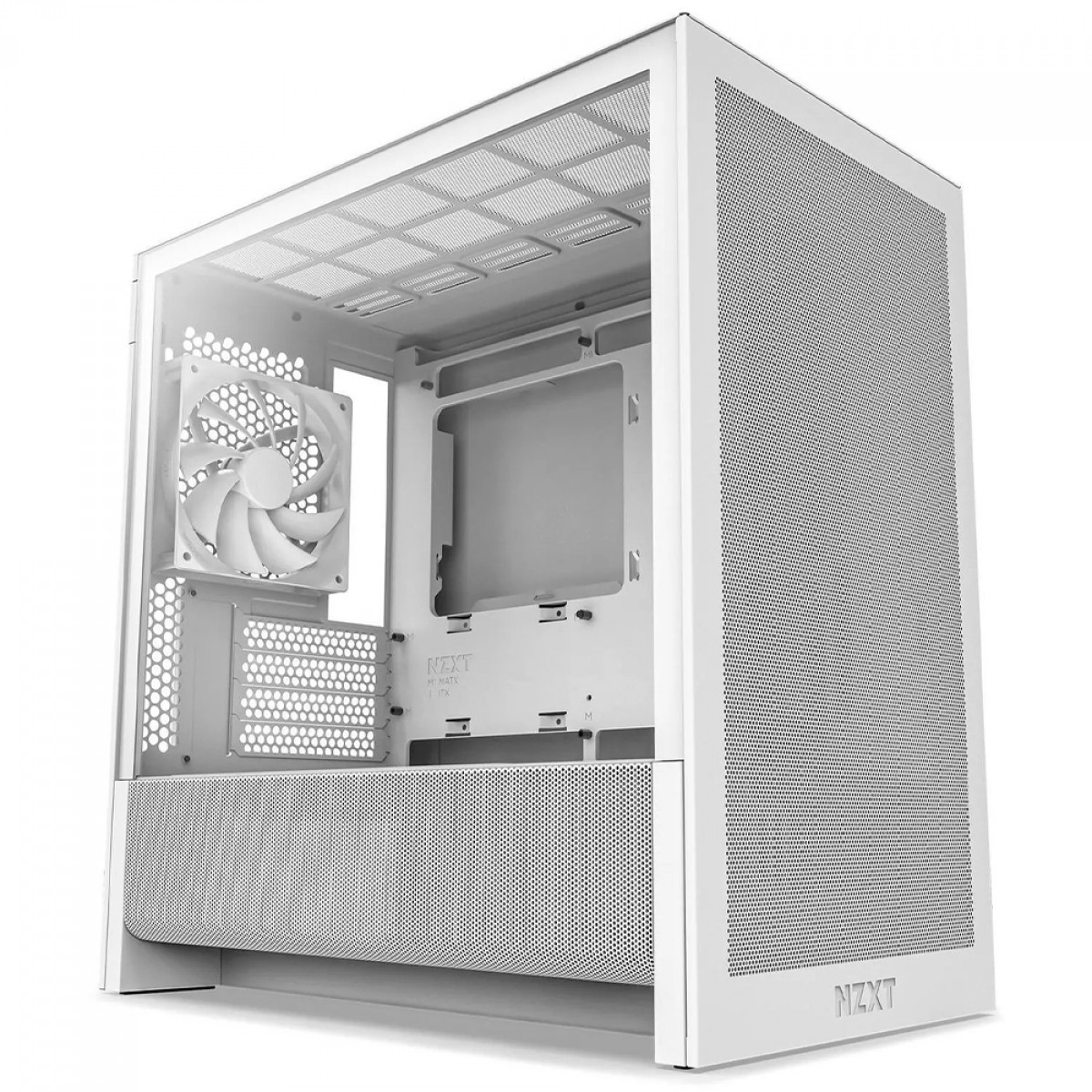 Gabinete Gamer NZXT H3 Flow, Mini Tower, Vidro Temperado, mATX, Sem Fonte, Com 1 Fan, Branco, CC-H31FW-01