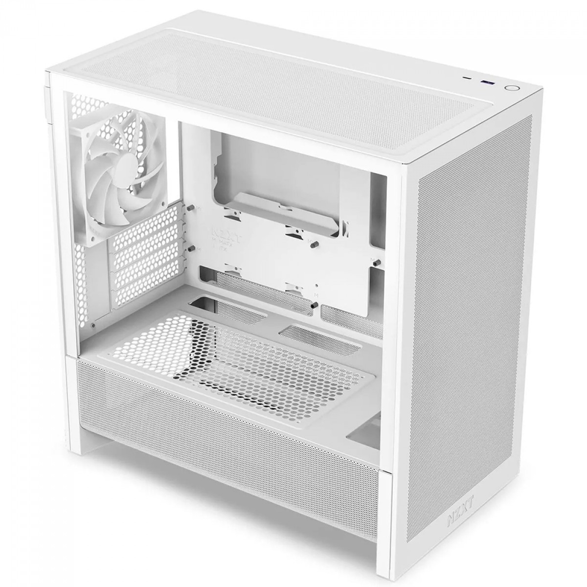 Gabinete Gamer NZXT H3 Flow, Mini Tower, Vidro Temperado, mATX, Sem Fonte, Com 1 Fan, Branco, CC-H31FW-01