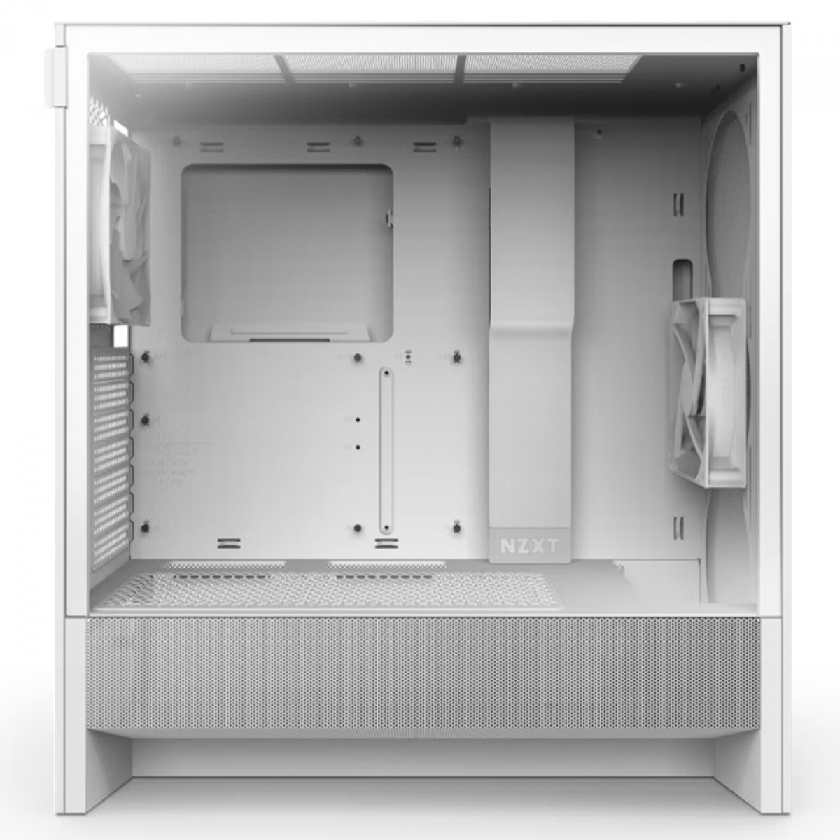 Gabinete Gamer NZXT H5 Flow, Mid Tower, Vidro Temperado, EATX, Sem Fonte, Com 2 Fans, Branco, CC-H52FW-01