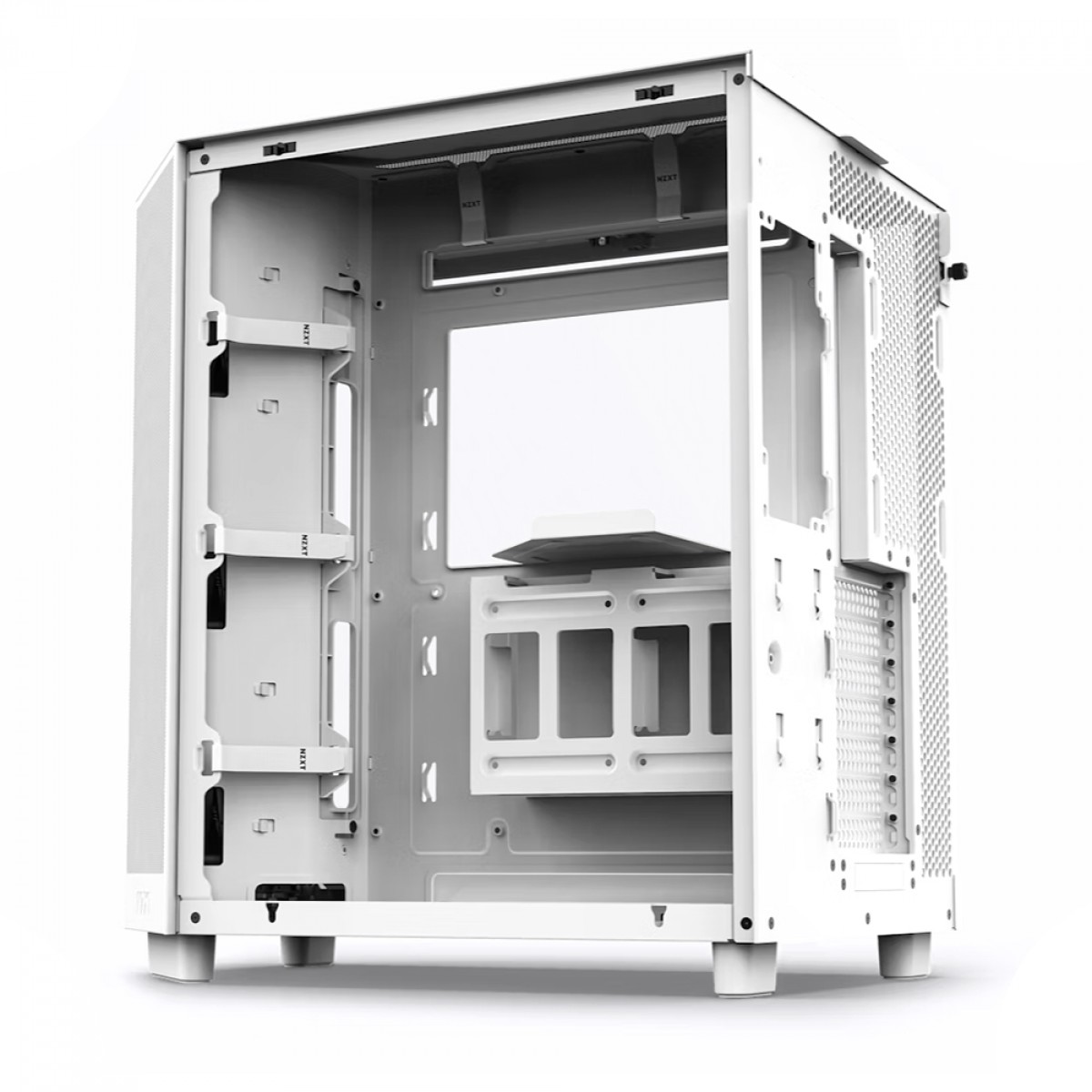Gabinete Gamer NZXT H6 Flow RGB, Mid Tower, Vidro Temperado, White, ATX, Sem Fonte, 3 Fans, CC-H61FW-R1
