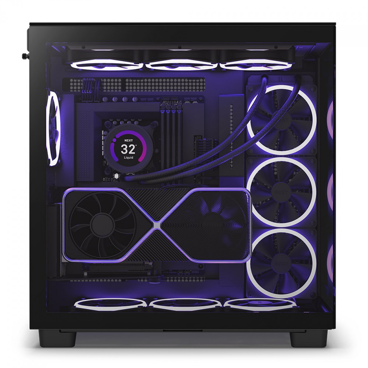 Gabinete Gamer NZXT H9 Elite, Mid Tower, Vidro Temperado, Black, ATX, Sem Fonte, Com 4 Fans, CM-H91EB-01