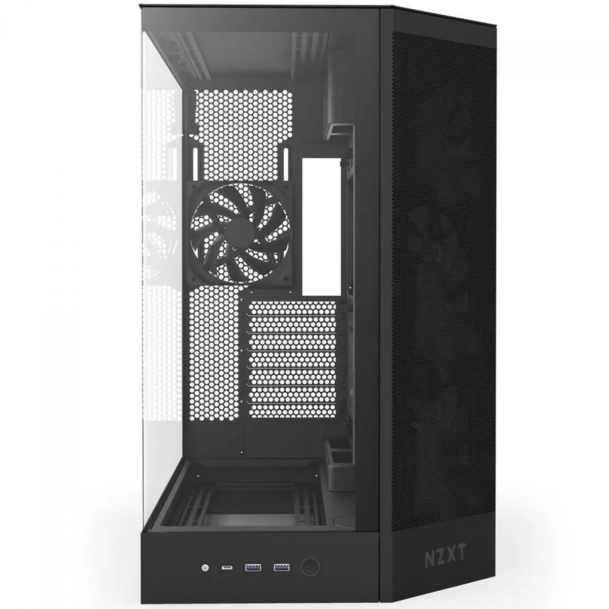 Gabinete Gamer NZXT H9 Flow, Mid Tower, Vidro Temperado, ATX, Sem Fonte, Com 4 Fans, Preto, CM-H92FB-01