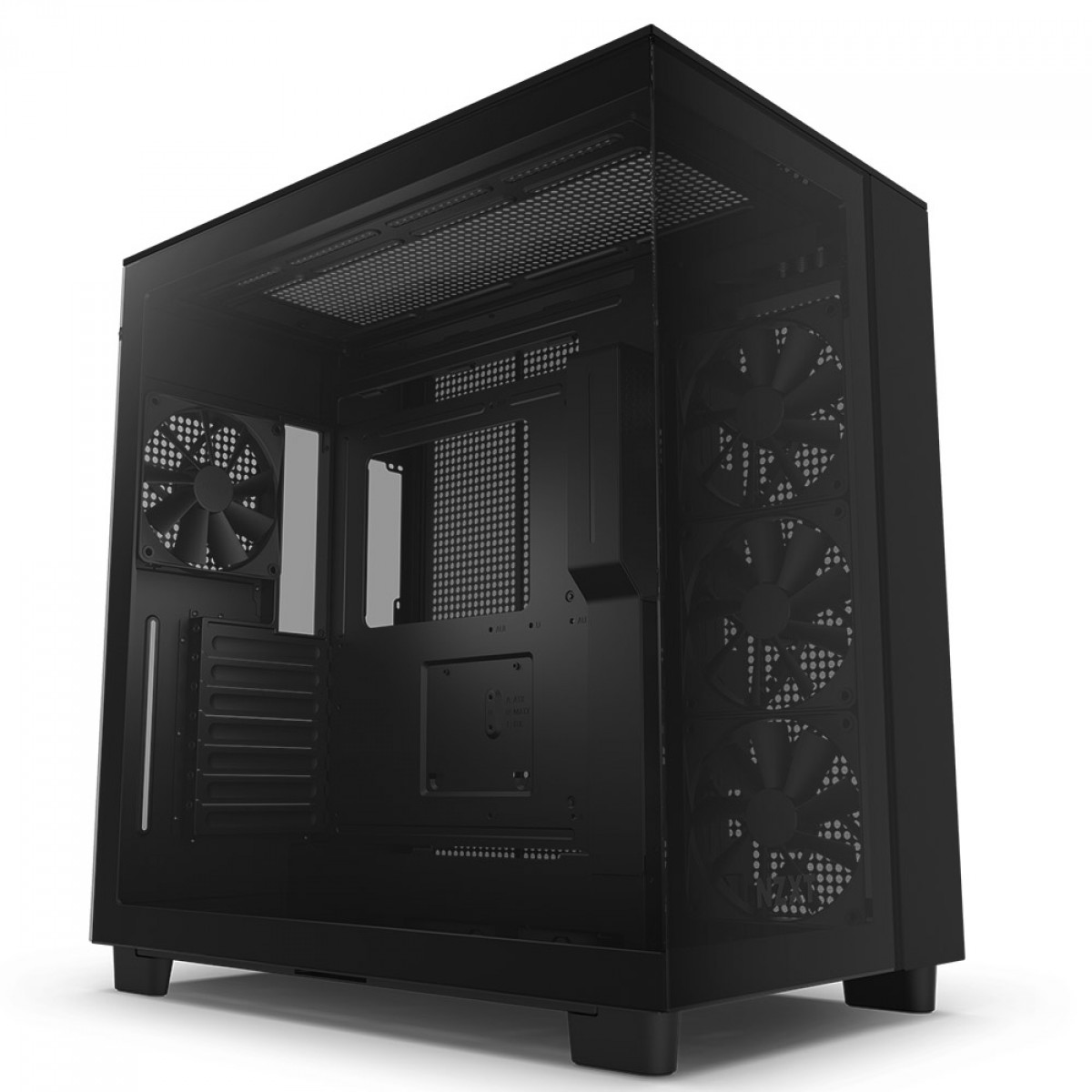 Gabinete Gamer NZXT H9 Flow, Mid Tower, Vidro Temperado, Black, ATX, Sem Fonte, Com 4 Fans, CM-H91FB-01