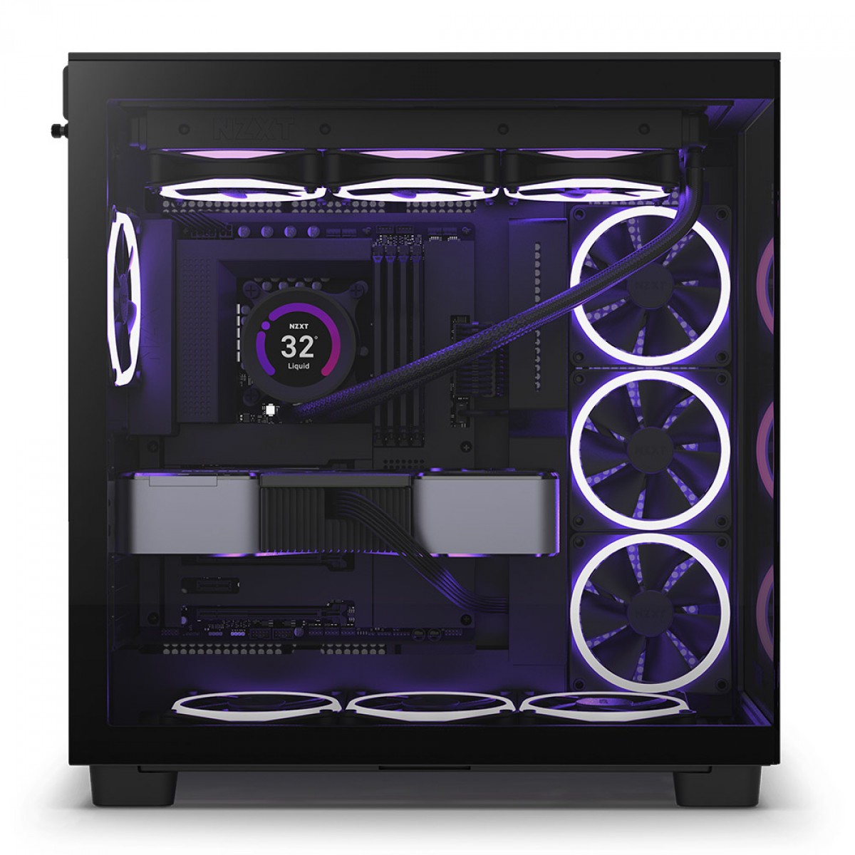 Gabinete Gamer Nzxt H Flow Mid Tower Vidro Temperado Black Atx Sem Fonte Com Fans Cm