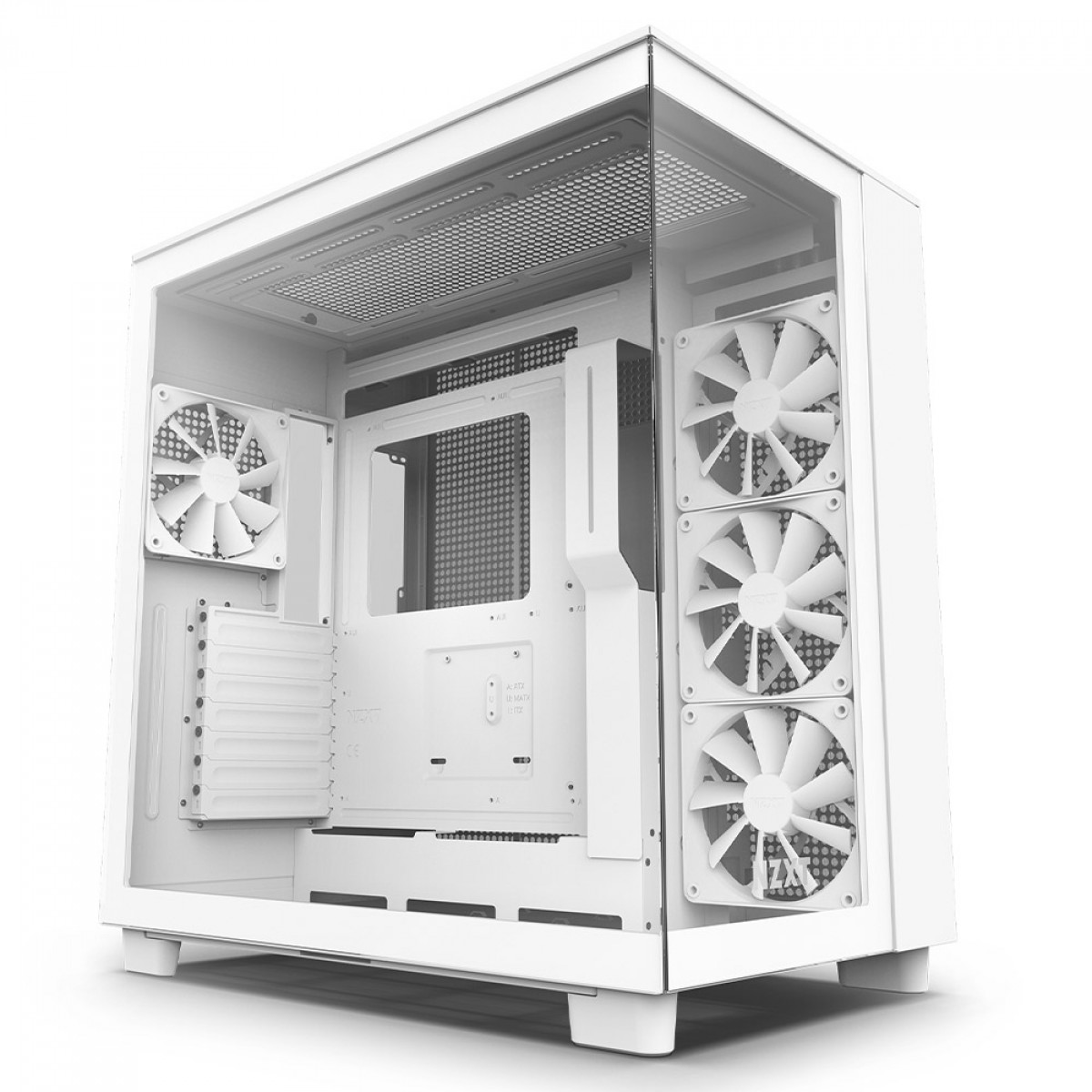 Gabinete Gamer Nzxt H Flow Mid Tower Vidro Temperado White Atx Sem Fonte Com Fans Cm