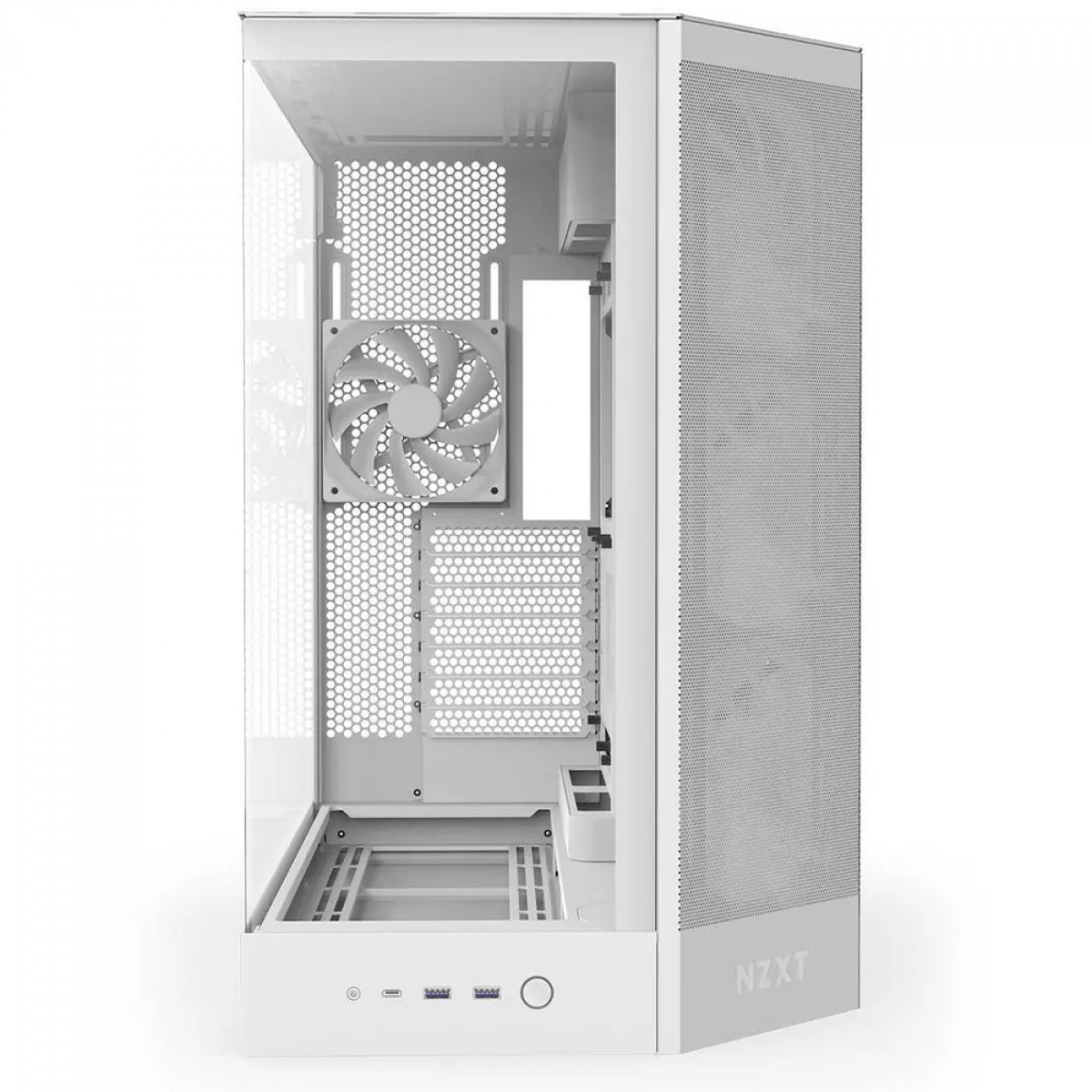 Gabinete Gamer NZXT H9 Flow RGB, Mid Tower, Vidro Temperado, ATX, Sem Fonte, Com 4 Fans, Branco, CM-H92FW-R1