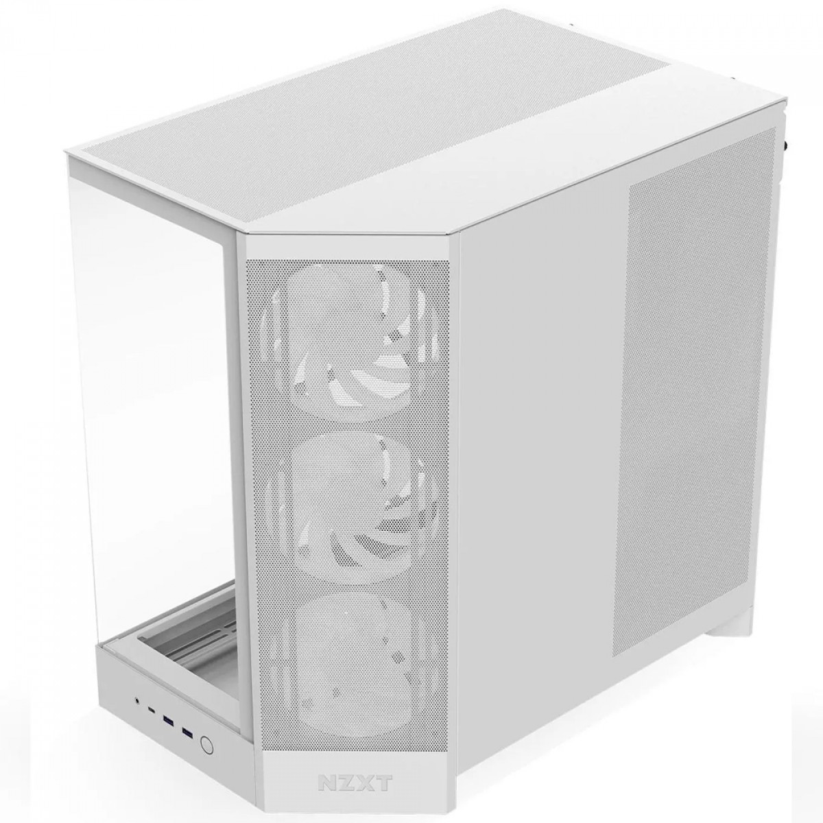 Gabinete Gamer NZXT H9 Flow RGB, Mid Tower, Vidro Temperado, ATX, Sem Fonte, Com 4 Fans, Branco, CM-H92FW-R1