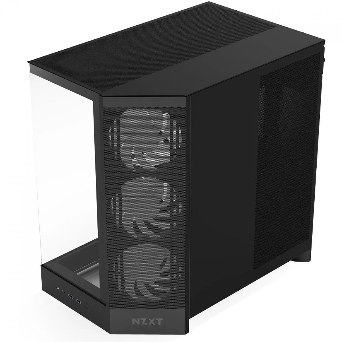 Gabinete Gamer NZXT H9 Flow RGB, Mid Tower, Vidro Temperado, ATX, Sem Fonte, Com 4 Fans, Preto, CM-H92FB-R1