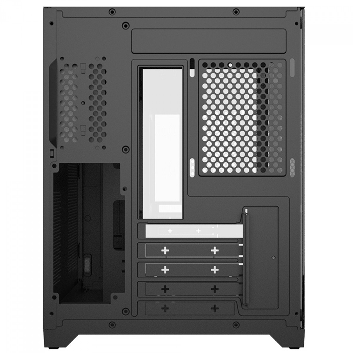 Gabinete Gamer PCYES Forcefield Black Vulcan, Mid Tower, Vidro Temperado, MATX, Preto, Sem Fan, GFFBVP