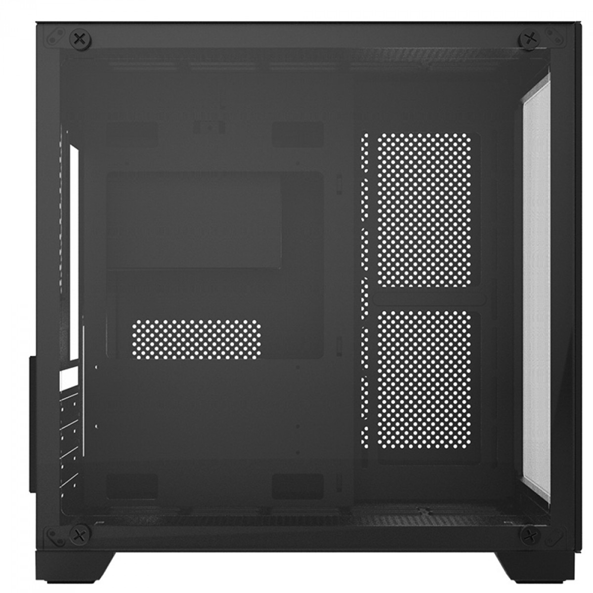 Gabinete Gamer PCYES Forcefield Black Vulcan, Mid Tower, Vidro Temperado, MATX, Preto, Sem Fan, GFFBVP