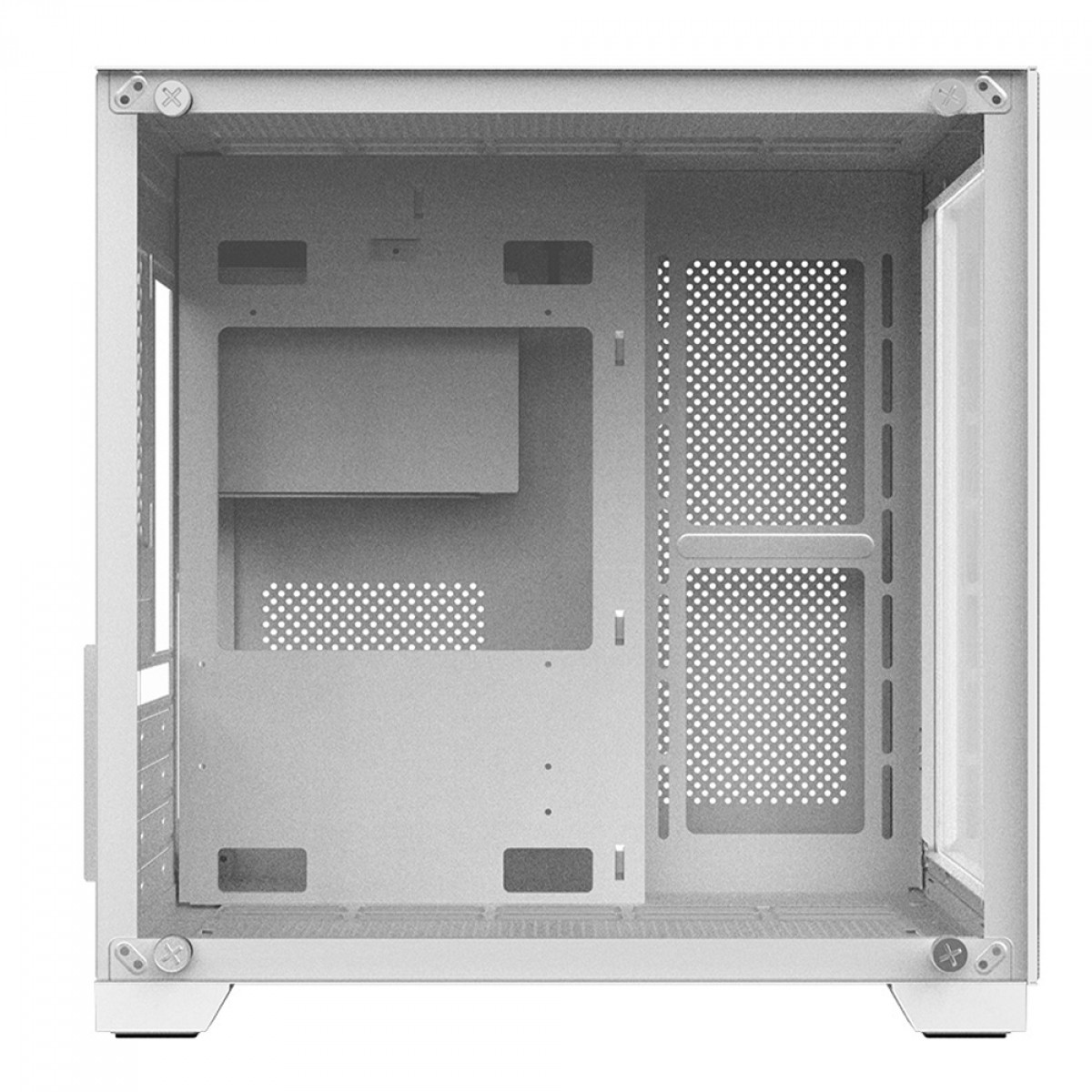 Gabinete Gamer PCYES Forcefield White Ghost, Mid Tower, Vidro Temperado, MATX, Branco, Sem Fan, GFFWGP