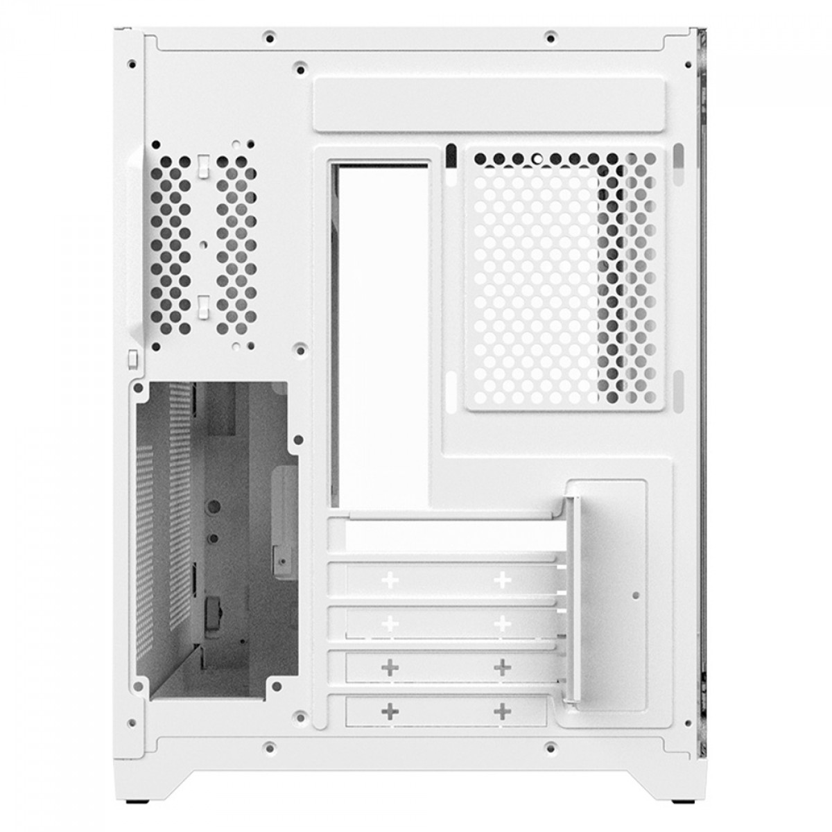 Gabinete Gamer PCYES Forcefield White Ghost, Mid Tower, Vidro Temperado, MATX, Branco, Sem Fan, GFFWGP