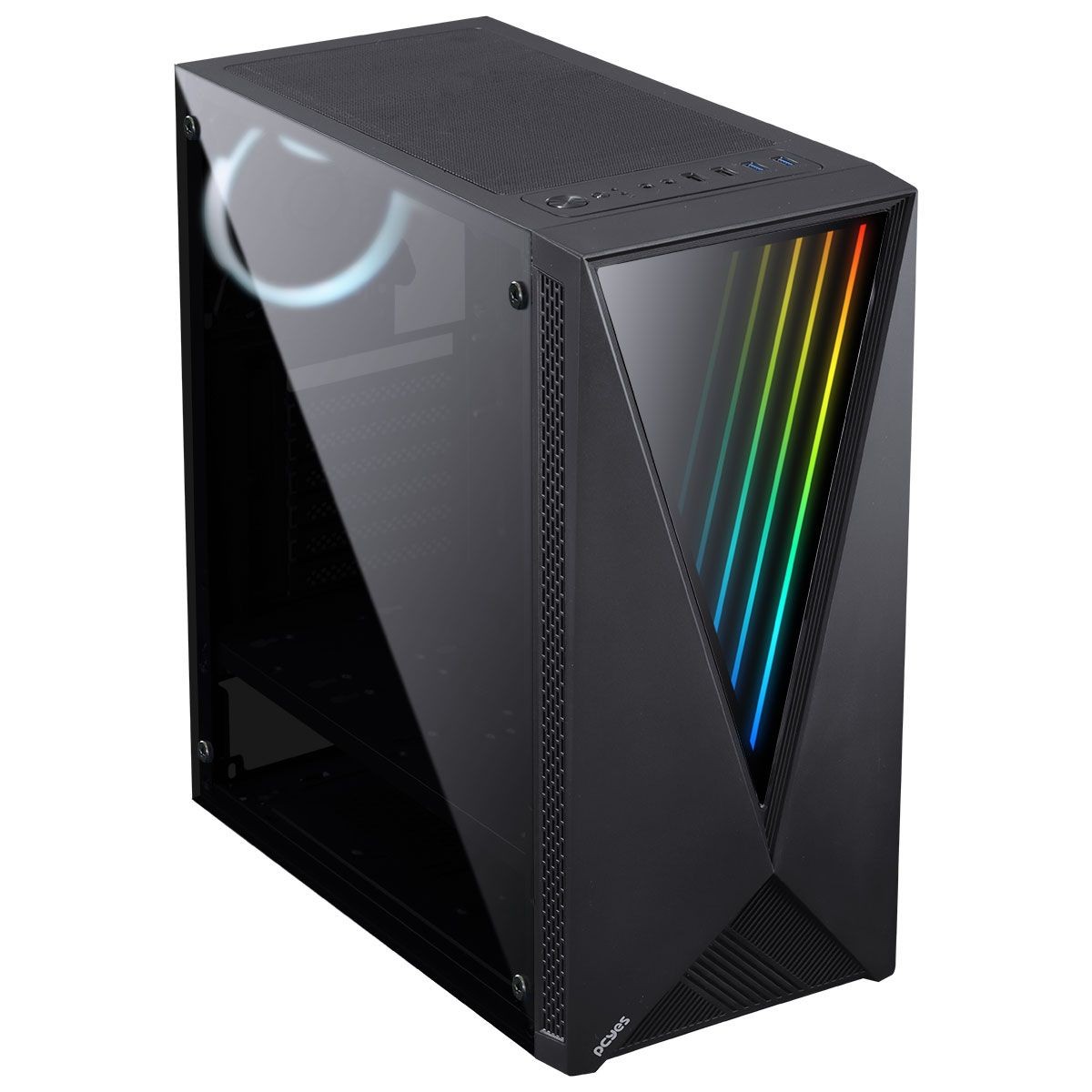 Gabinete Pc Gamer Pcyes Tank Atx Vidro S/fonte Azul TANPAAZ3FCVT