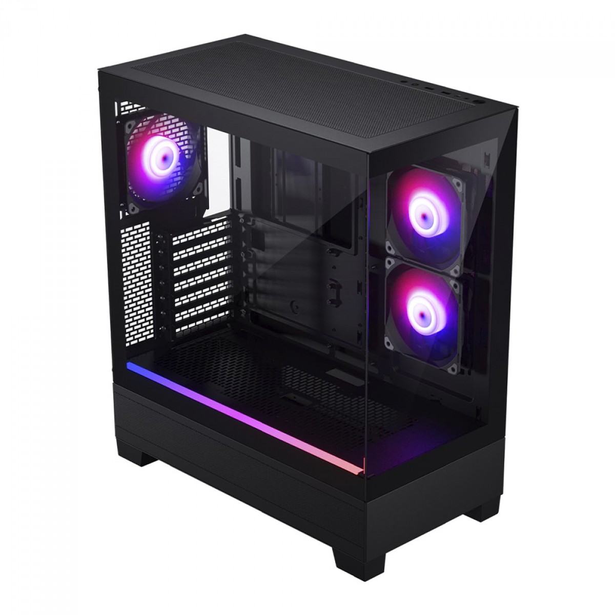 Gabinete Gamer Phanteks XT View, D-RGB, Mid Tower, Vidro Temperado, E-ATX, Preto, Sem Fonte, Com 3 Fans