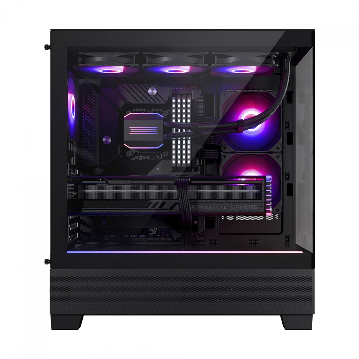 Gabinete Gamer Phanteks XT View, D-RGB, Mid Tower, Vidro Temperado, E-ATX, Preto, Sem Fonte, Com 3 Fans