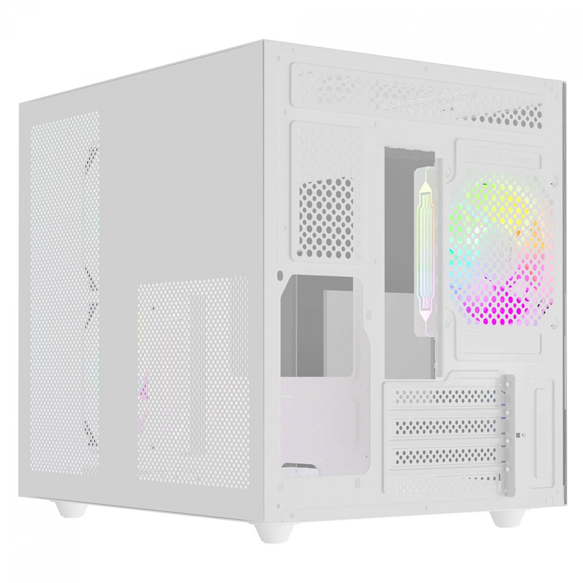 Gabinete Gamer Pure Power Aqua, Mid Tower, Vidro Temperado, M-ATX, Sem Fonte, Sem Fan, Branco, PP-CS-AQMAWSF