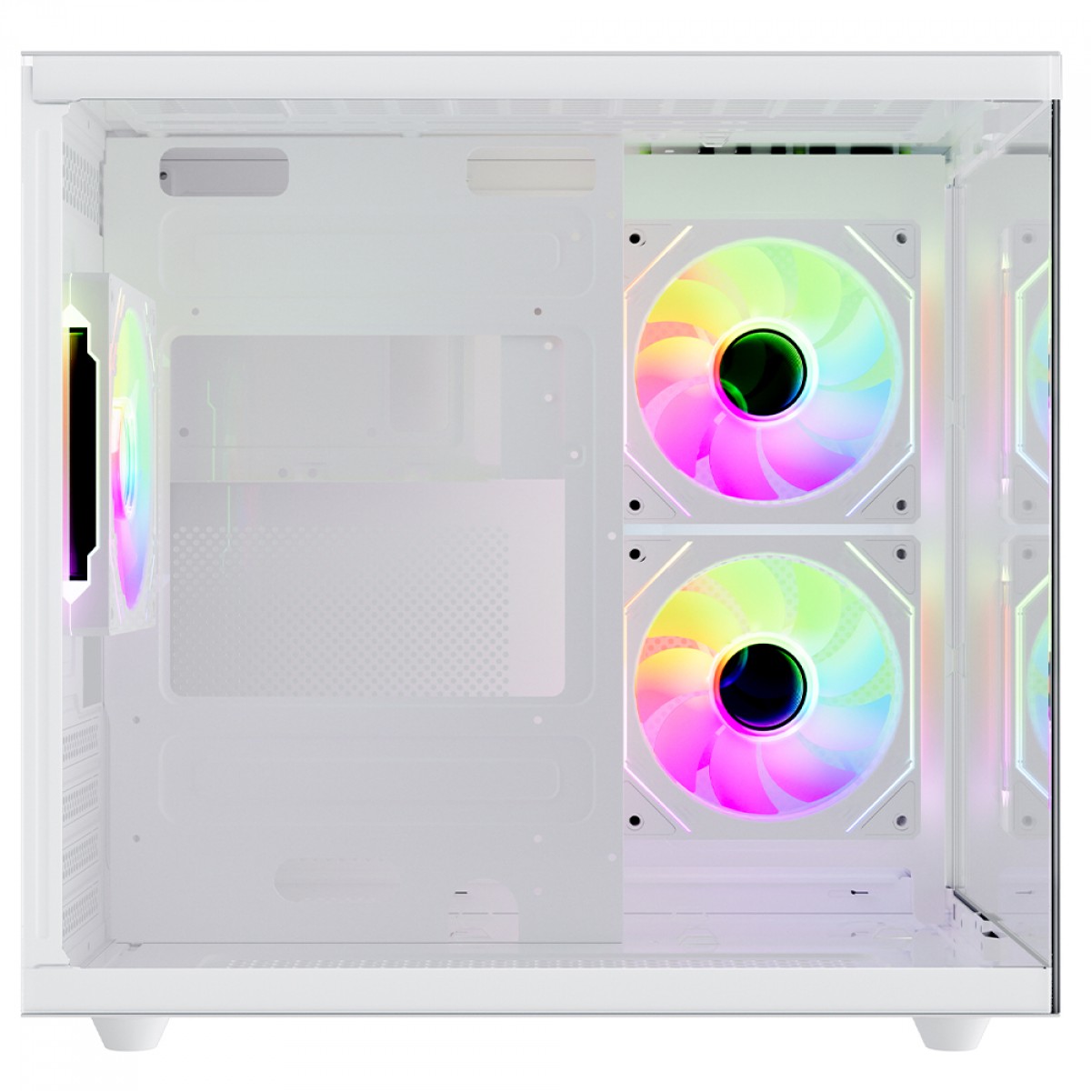 Gabinete Gamer Pure Power Aqua, Mid Tower, Vidro Temperado, M-ATX, Sem Fonte, Sem Fan, Branco, PP-CS-AQMAWSF