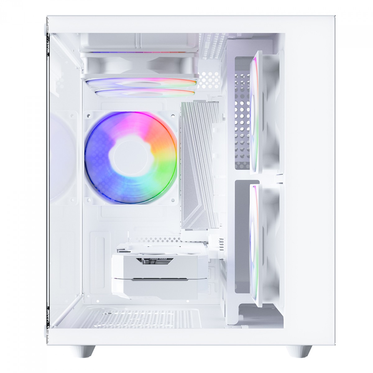 Gabinete Gamer Pure Power Aqua, Mid Tower, Vidro Temperado, M-ATX, Sem Fonte, Sem Fan, Branco, PP-CS-AQMAWSF