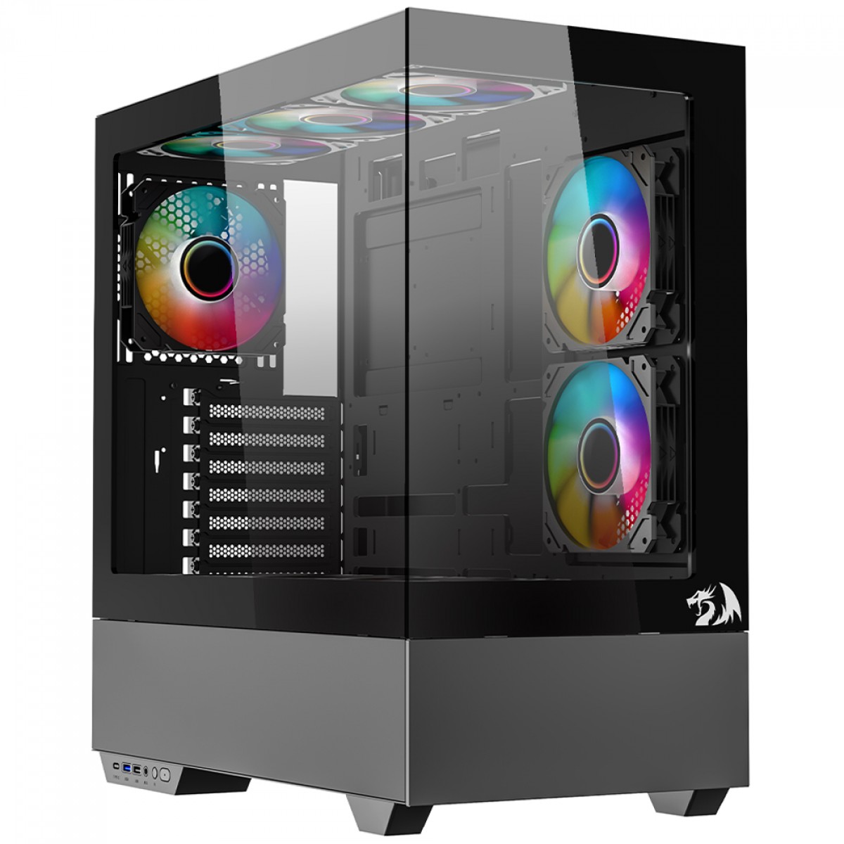 Gabinete Gamer Redragon Reflect Pro, Mid Tower, Vidro Temperado, E-ATX, Sem Fonte, Sem Fans, Preto, CA-607B