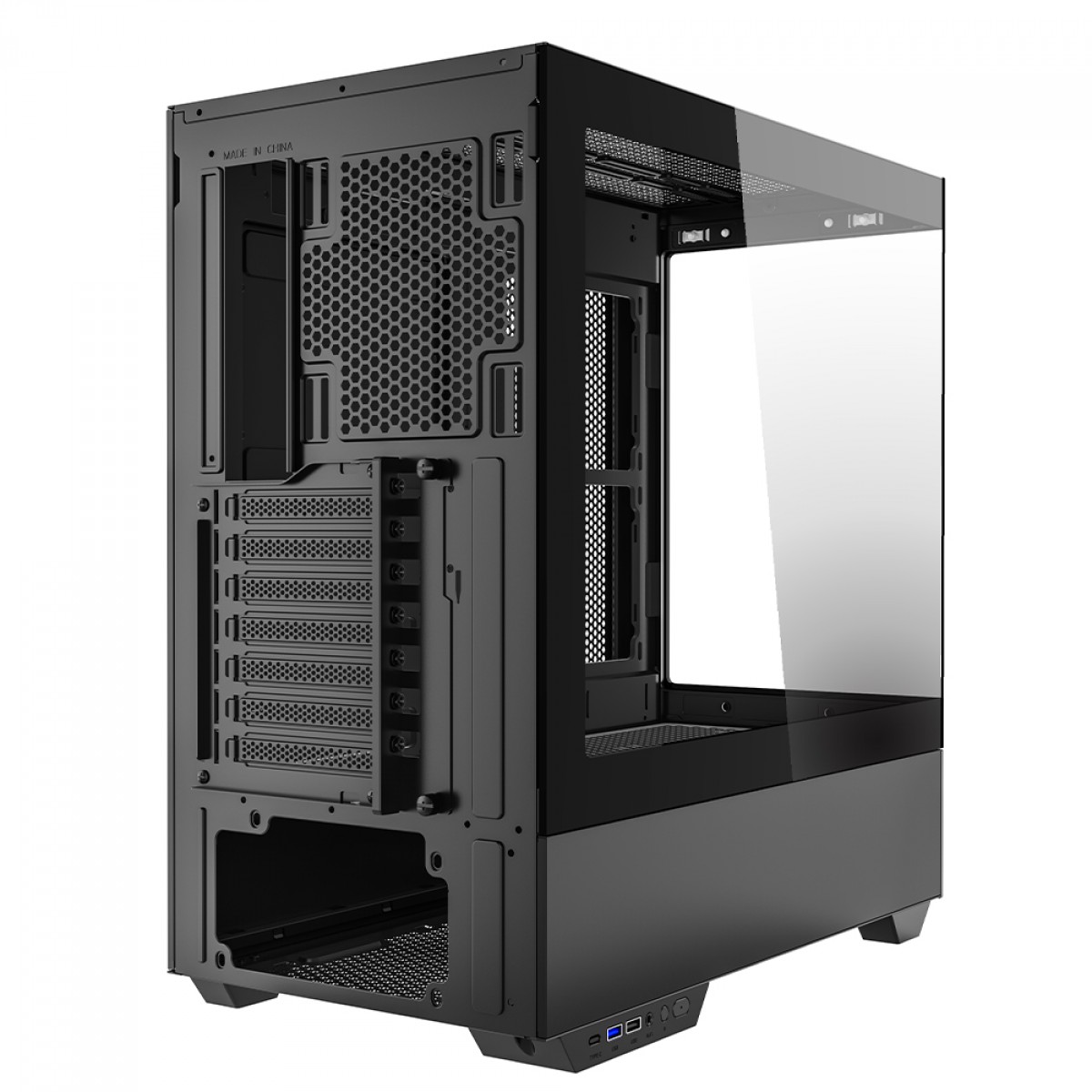 Gabinete Gamer Redragon Reflect Pro, Mid Tower, Vidro Temperado, E-ATX, Sem Fonte, Sem Fans, Preto, CA-607B
