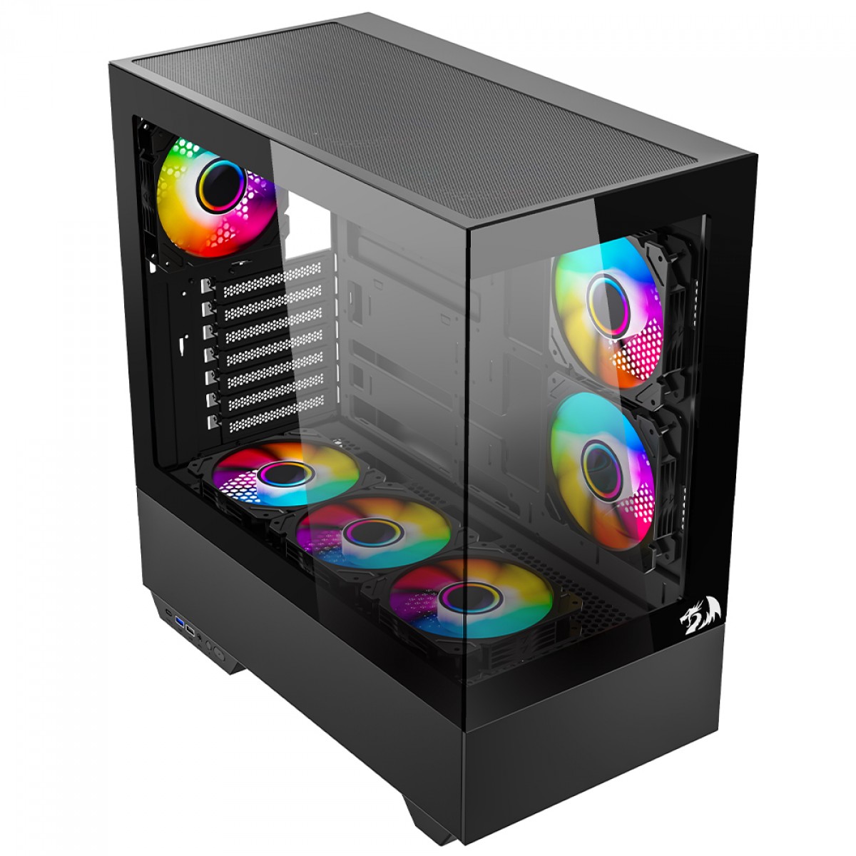 Gabinete Gamer Redragon Reflect Pro, Mid Tower, Vidro Temperado, E-ATX, Sem Fonte, Sem Fans, Preto, CA-607B