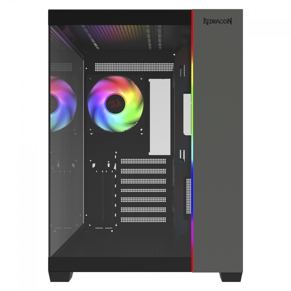 Gabinete Gamer Redragon Tesseract RGB, Mid Tower, Vidro Temperado, ATX, Sem Fan, Preto, CA-614B