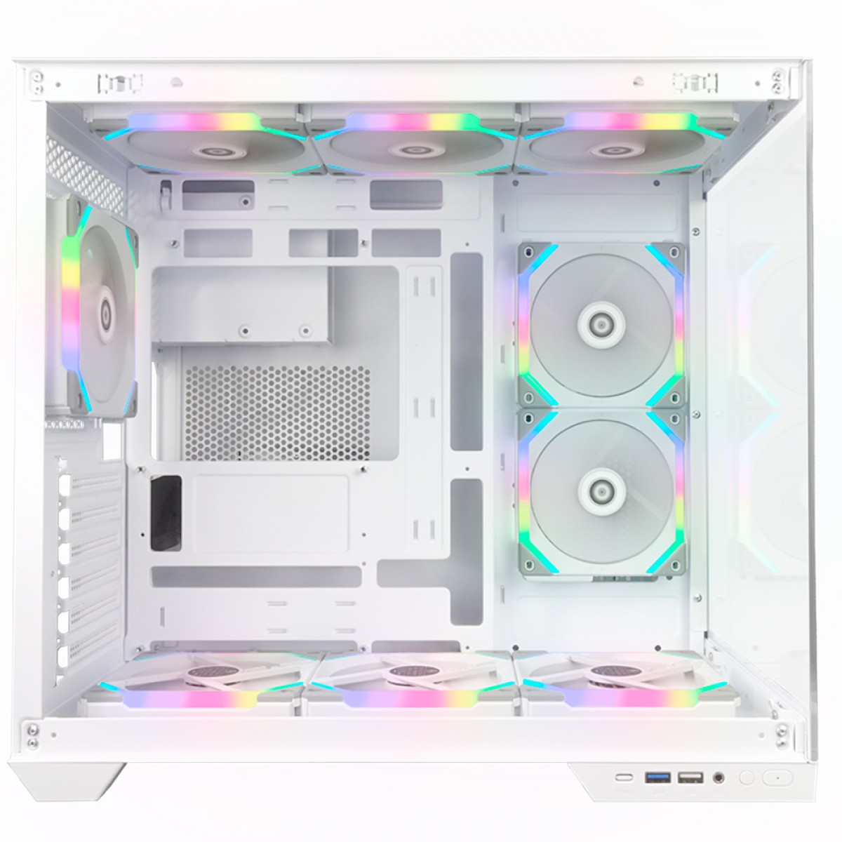 Gabinete Gamer Redragon Wideload Pro, Mid Tower, Vidro Temperado, ATX, White, Sem Fonte, Sem Fan, CA-604W-PRO