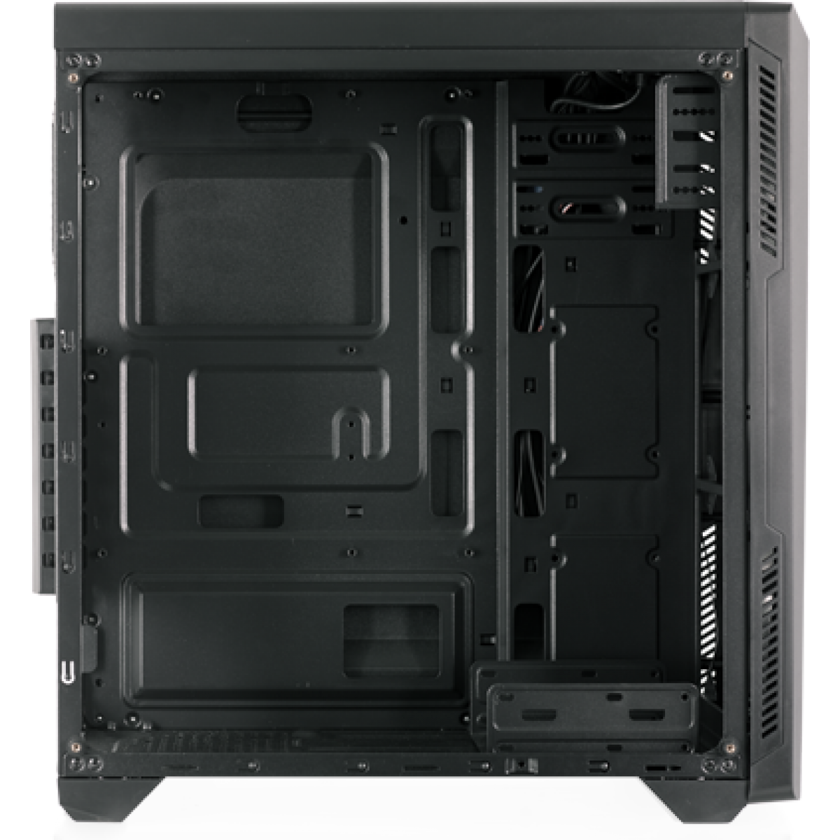 Gabinete Gamer Riotoro, Mid Tower, Vidro Temperado, Black, Sem Fonte, Com 1 Fan, CR-100TG RGB