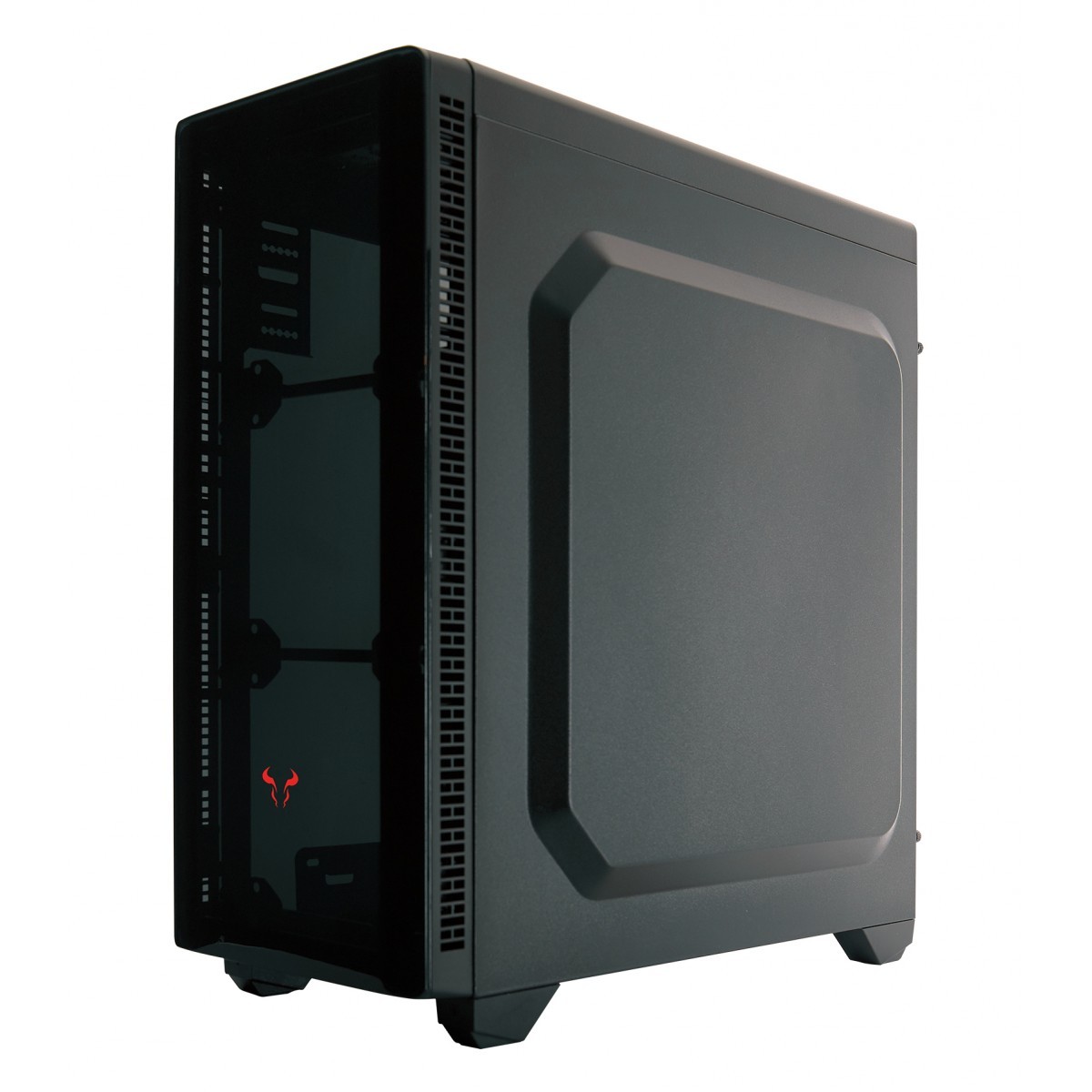 Gabinete Gamer Riotoro CR110TGS RGB, Mid Tower, Vidro Temperado, Black, Sem Fonte, Com 1 Fan