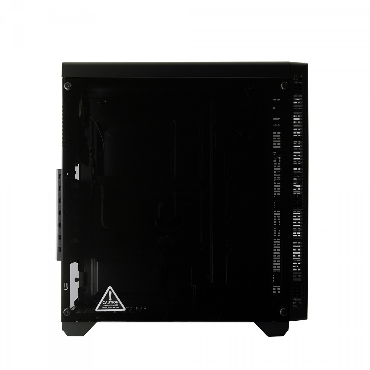Gabinete Gamer Riotoro CR110TGS RGB, Mid Tower, Vidro Temperado, Black, Sem Fonte, Com 1 Fan