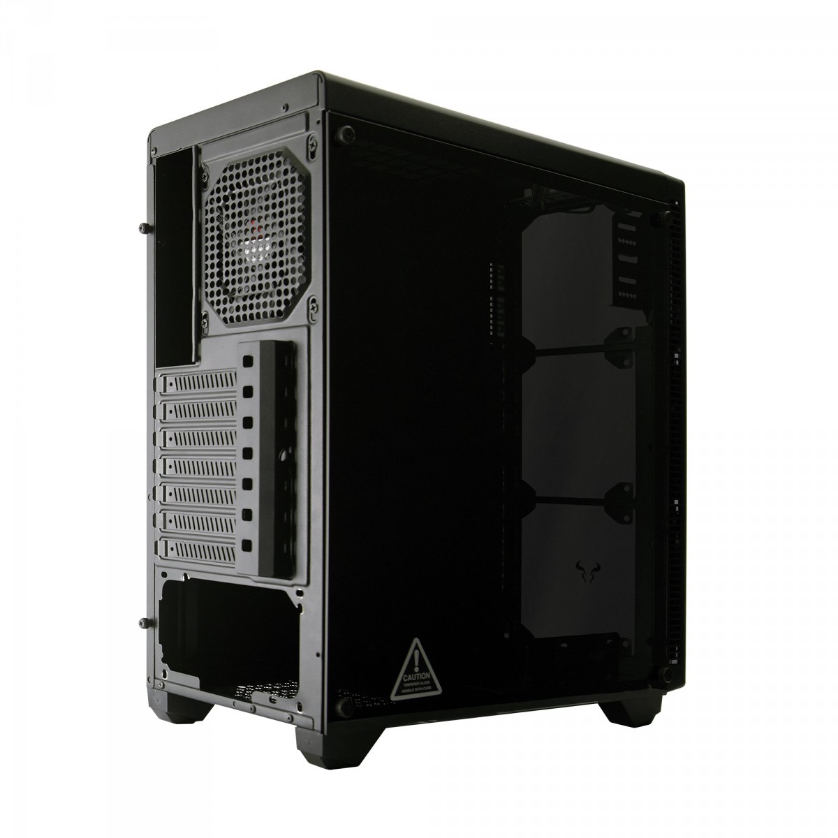 Gabinete Gamer Riotoro CR110TGS RGB, Mid Tower, Vidro Temperado, Black, Sem Fonte, Com 1 Fan