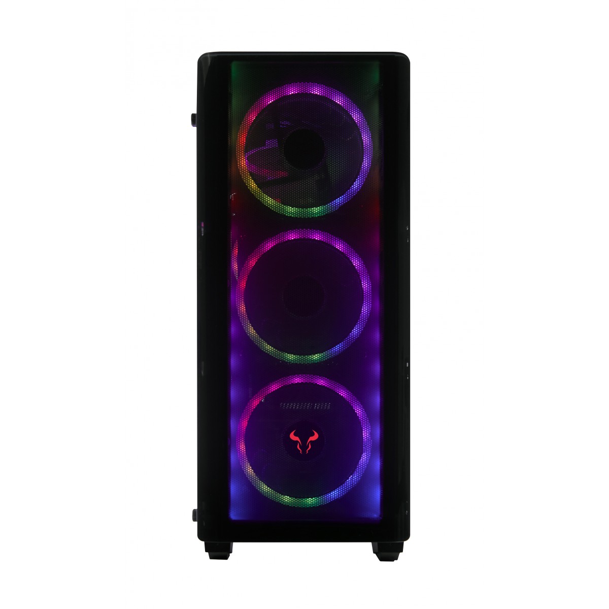 Gabinete Gamer Riotoro CR110TGS RGB, Mid Tower, Vidro Temperado, Black, Sem Fonte, Com 1 Fan