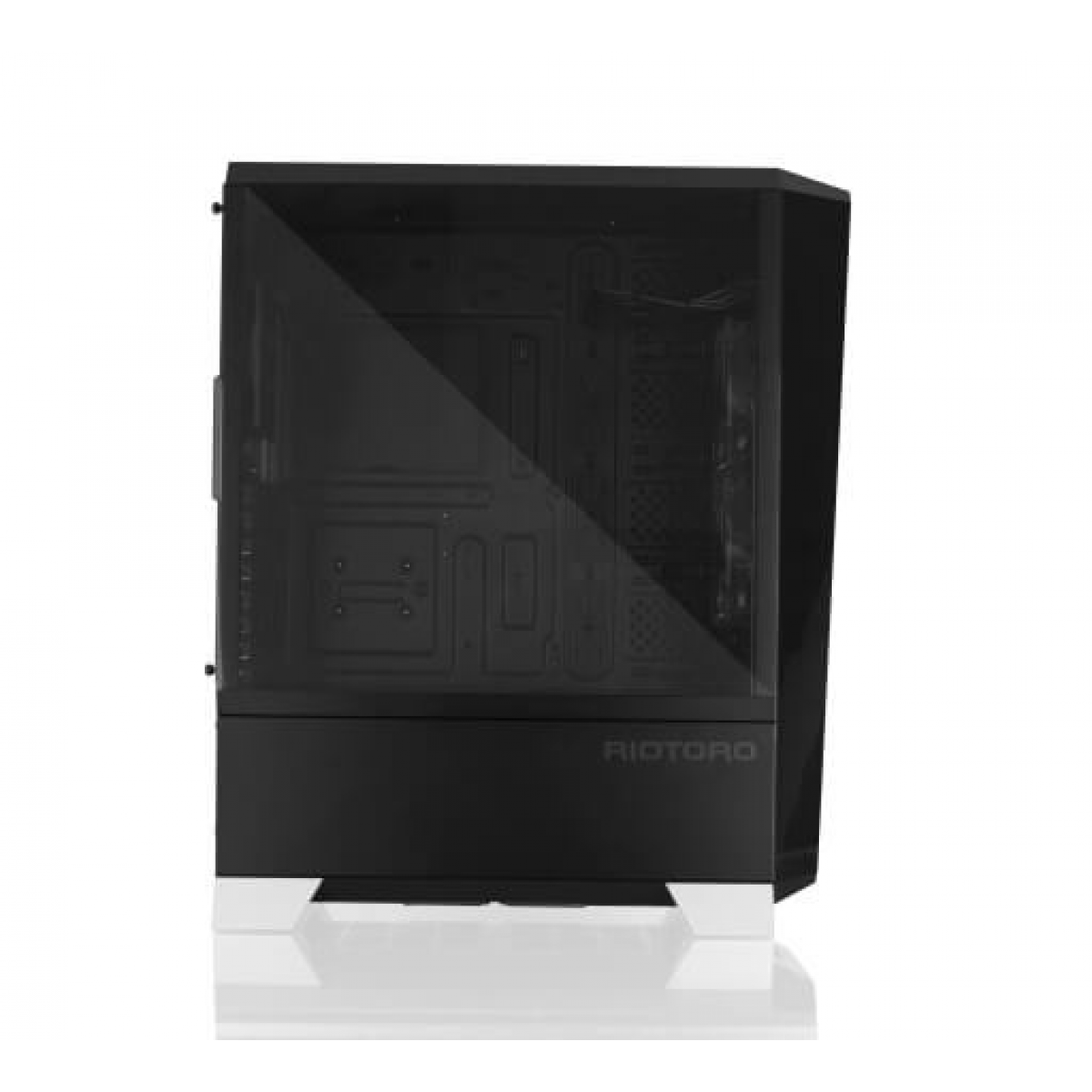 Gabinete Gamer Riotoro Prism, Full Tower, RGB, Lateral em Acrílico, Black, Sem Fonte, Com 2 Fans, CR1280