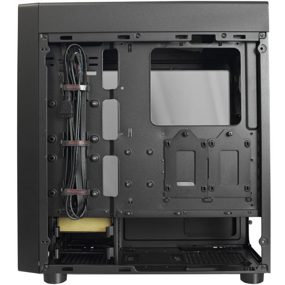 Gabinete Gamer Riotoro CR400, Mid Tower, Black, Sem Fonte, Com 2 Fans