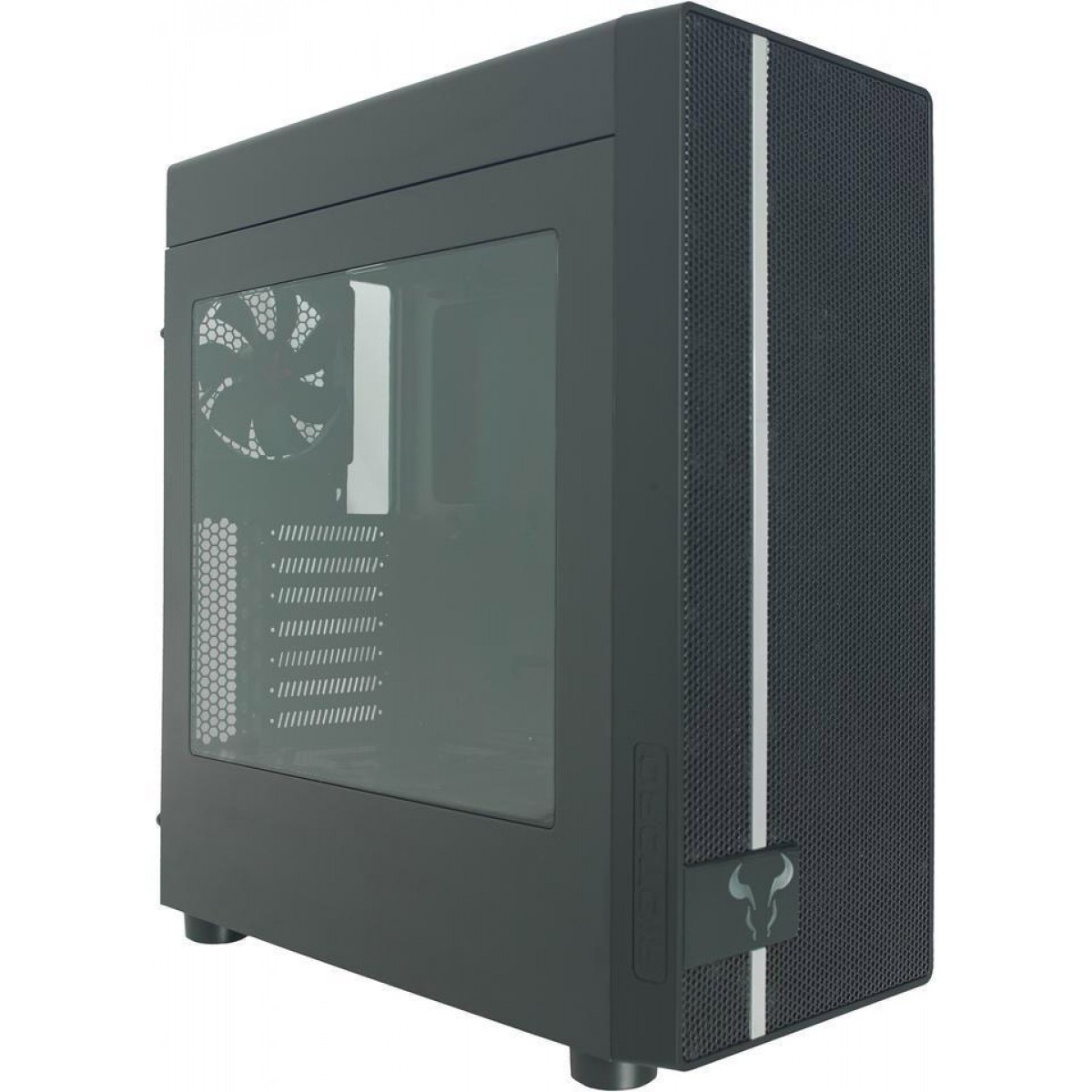 Gabinete Gamer Riotoro CR400, Mid Tower, Black, Sem Fonte, Com 2 Fans