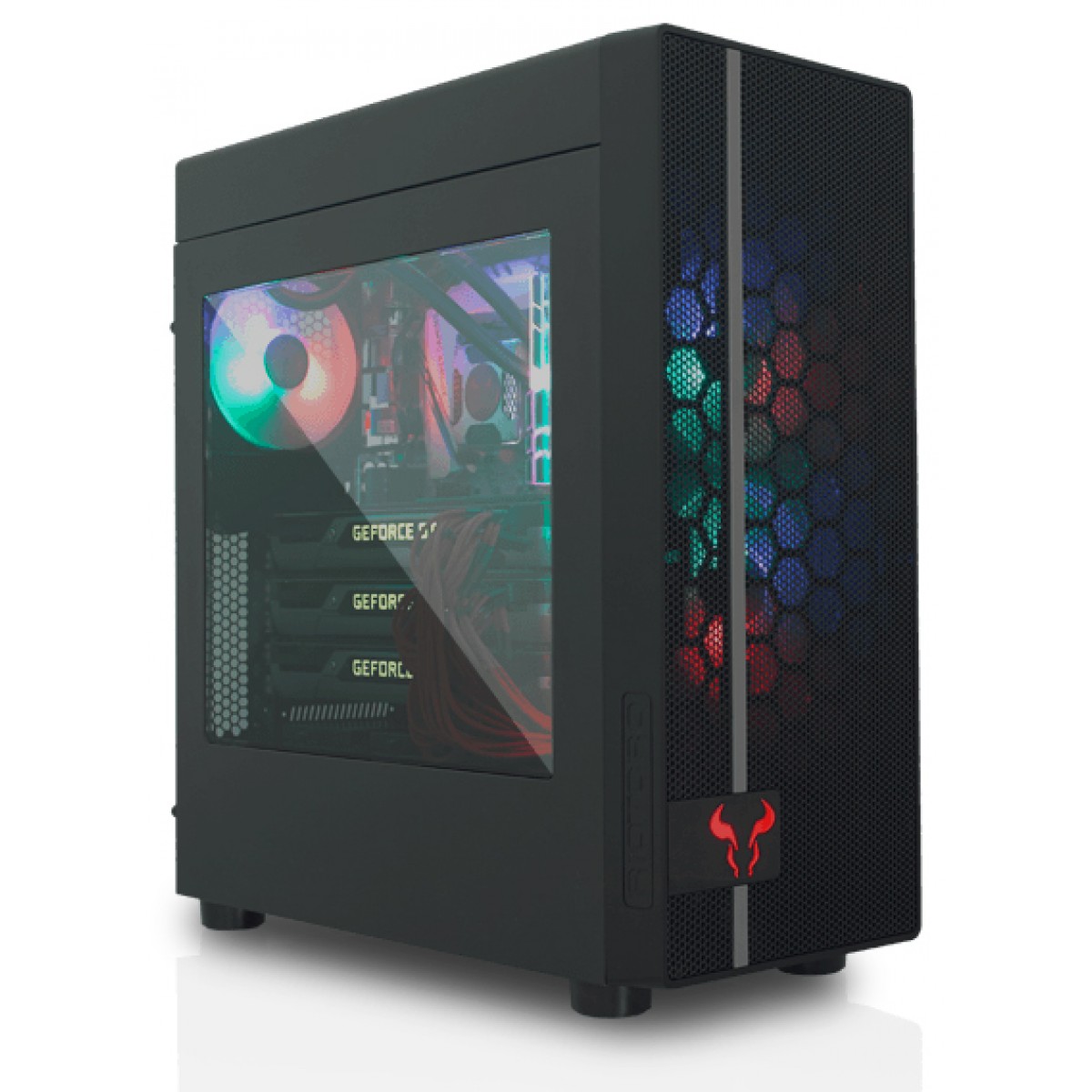 Gabinete Gamer Riotoro CR400, Mid Tower, Black, Sem Fonte, Com 2 Fans