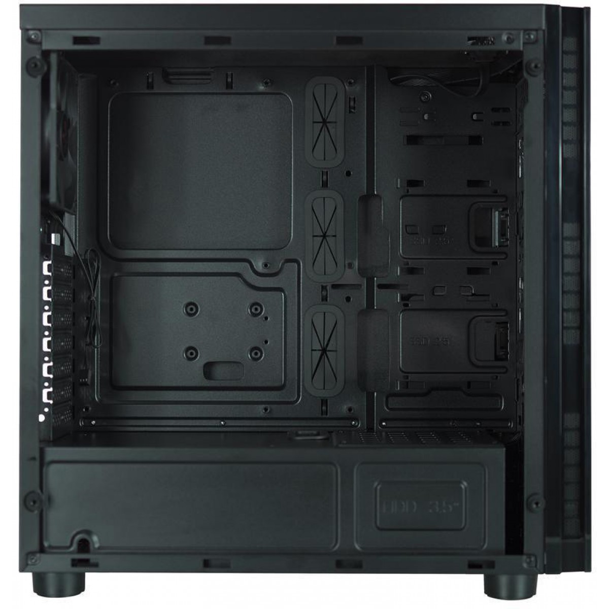 Gabinete Gamer Riotoro CR500, Mid Tower, Vidro Temperado, Black, Sem Fonte, Com 3 Fans