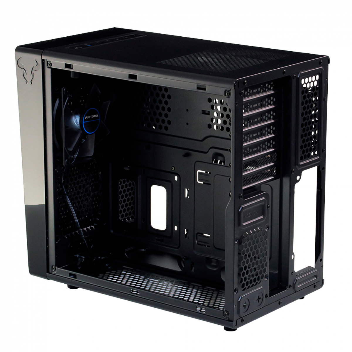 Gabinete Gamer Riotoro, Mid Tower, Black, Sem Fonte, Com 1 Fan, CR1080