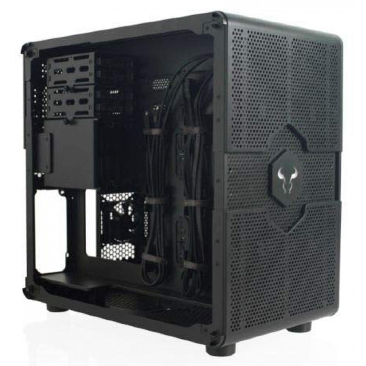 Gabinete Gamer Riotoro Morpheus, Mini/Mid Tower, Black, GPX100, Sem Fonte, Com 3 Fans
