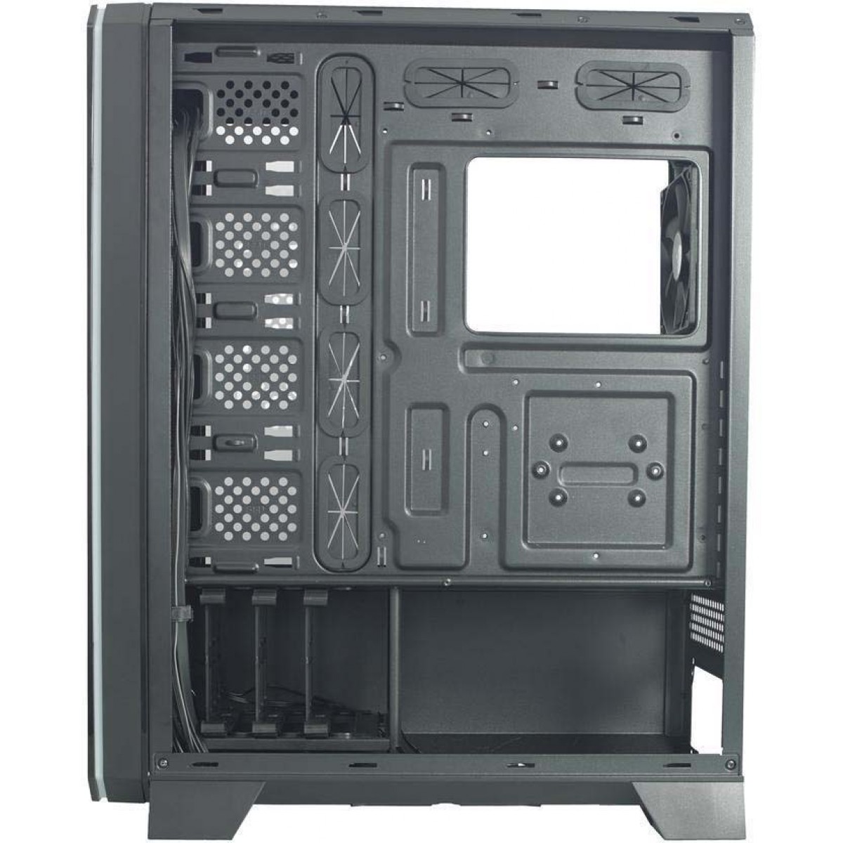 Gabinete Gamer Riotoro, Prism RGB, Full Tower, Black, Lateral em Acrílico, Sem Fonte, Com 3 Fans