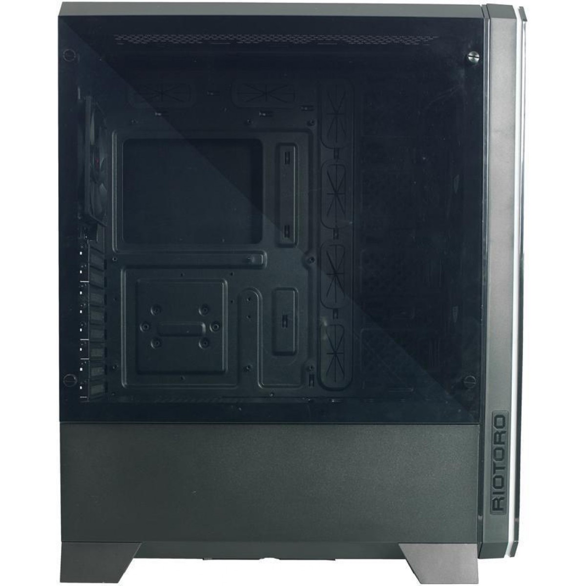 Gabinete Gamer Riotoro, Prism RGB, Full Tower, Black, Lateral em Acrílico, Sem Fonte, Com 3 Fans