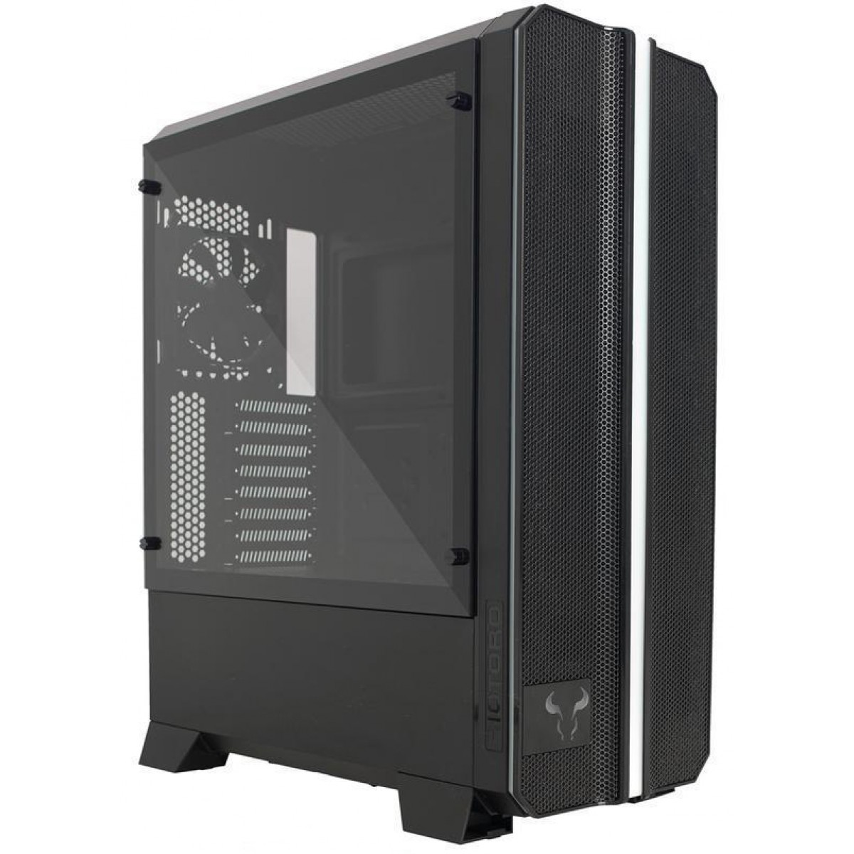 Gabinete Gamer Riotoro, Prism RGB, Full Tower, Black, Lateral em Acrílico, Sem Fonte, Com 3 Fans