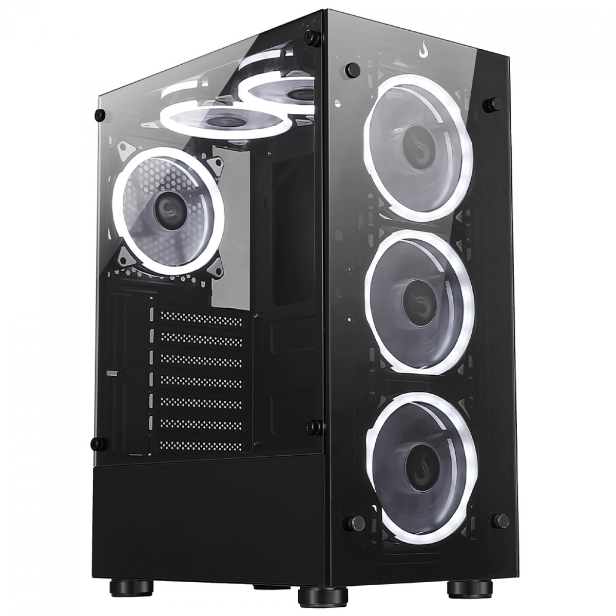 Gabinete Gamer Rise Mode Glass 06X Black, Mid Tower, Vidro Temperado, ATX, Sem Fonte, Sem Fan, Preto, RM-CA-06X-FB
