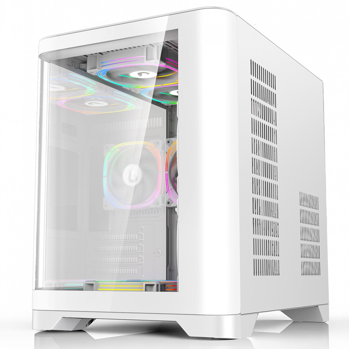 Gabinete Gamer Rise Mode Galaxy Curved, Mid Tower, Vidro Temperado, mATX, Sem Fonte, Sem Fan, Branco, RM-GA-GC-FW